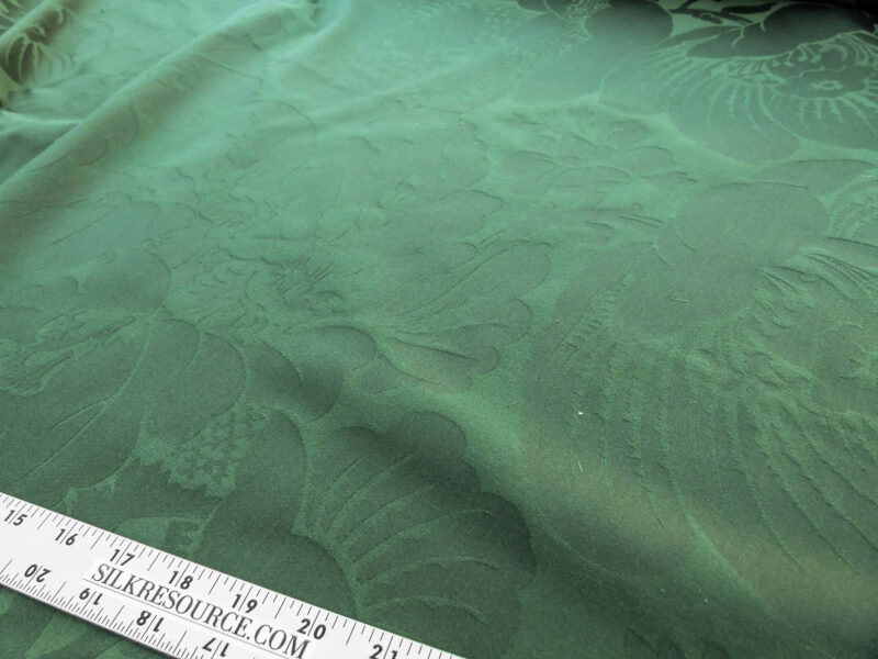 Scalamandre Kensington Damask Green Reversible Large Rose Blossom Damask Cotton MSRP USD 192/y