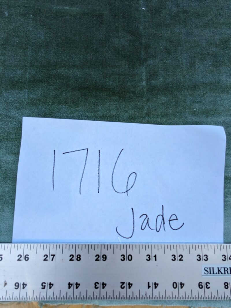 PXL_20240228_204102058 Queen's Silk Velvet Jade Green Radiance Highest Quality Heavy 39,000+ martindale MSRP USD 728/Yard