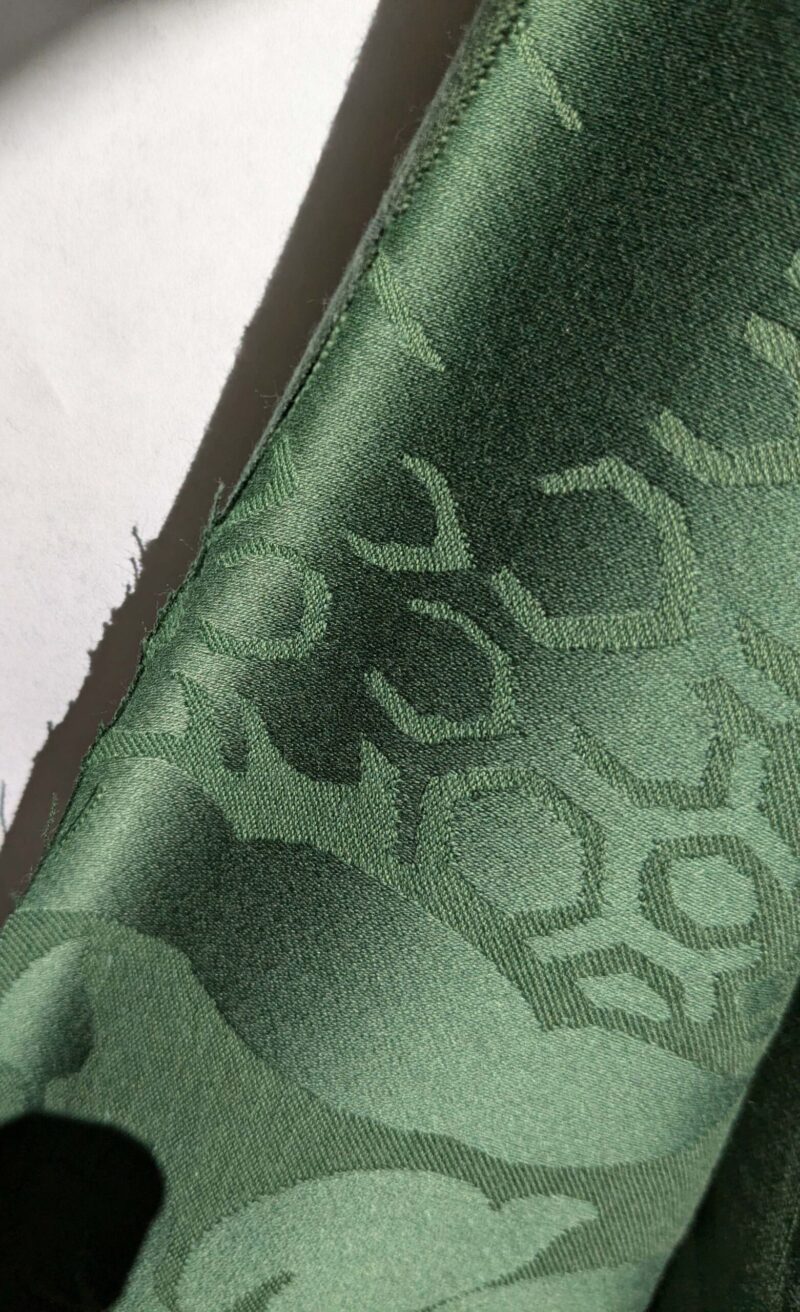 Scalamandre Kensington Damask Green Reversible Large Rose Blossom Damask Cotton MSRP USD 192/y