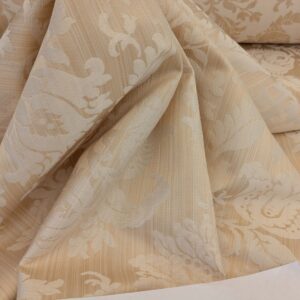 PXL_20250403_212039797 Clarence House Florent Damask Cotton Beige Pale Gold Italian Damask Pomegranate MSSP USD220/y