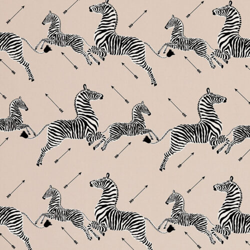 SC_000116641 Scalamandre Zebras Petite Sand Beige Black Cotton Print Animal MSRP USD266/y