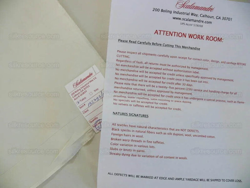 products-P1590711-2 Scalamandre Ascot Ivory 100% silk Taffeta Pure White Very Thick! Per Yard MSRP USD 238/Y