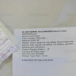 products-P1590712-2 Scalamandre Ascot Ivory 100% silk Taffeta Pure White Very Thick! Per Yard MSRP USD 238/Y