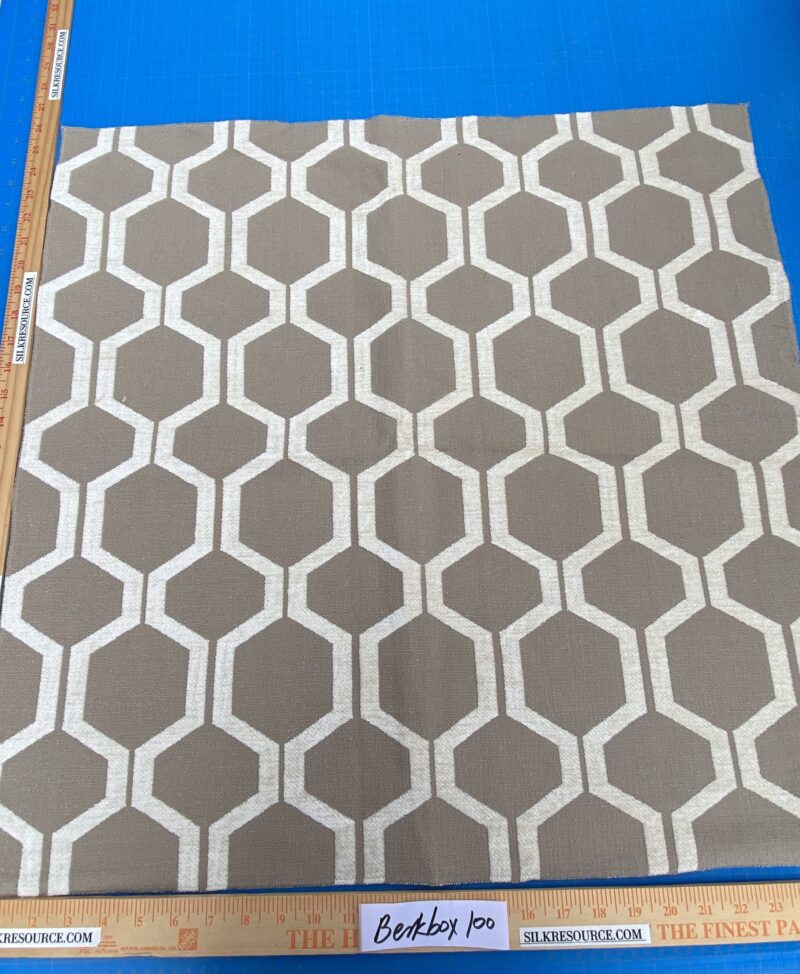 IMG_7625 1 Berkbox100 Square Jacquard by Old World Weavers Hex Brown Beige Lattice Geometric MSRP USD280/y