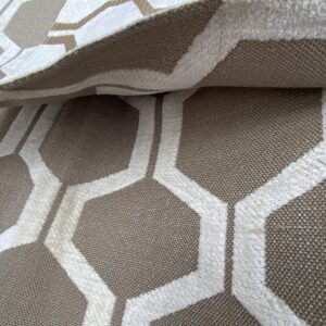 IMG_7626 1 Berkbox100 Square Jacquard by Old World Weavers Hex Brown Beige Lattice Geometric MSRP USD280/y