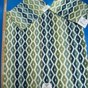 IMG_7662 12 Berkbox100 Square Velvet by Grey Watkins Diamantina Ocean Deep Green Diamond Stripe MSRP USD306/y