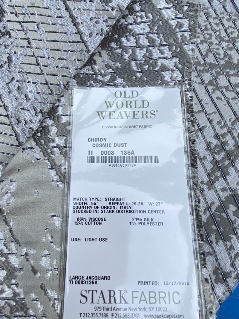 IMG_8027 1 Berkbox101 Square Silky by Old World Weavers Chiron Cosmic Dust Gray White Geometric MSRP USD 300+/y