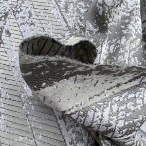 IMG_8028 1 Berkbox101 Square Silky by Old World Weavers Chiron Cosmic Dust Gray White Geometric MSRP USD 300+/y