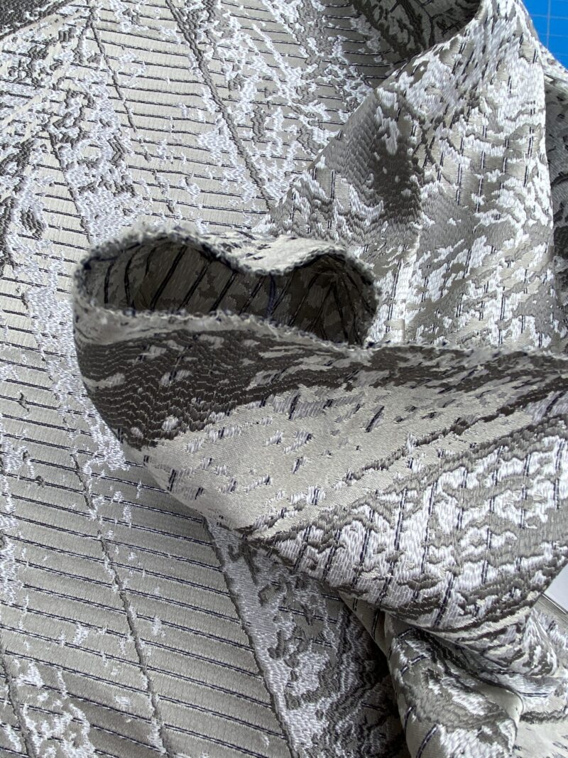 IMG_8028 1 Berkbox101 Square Silky by Old World Weavers Chiron Cosmic Dust Gray White Geometric MSRP USD 300+/y