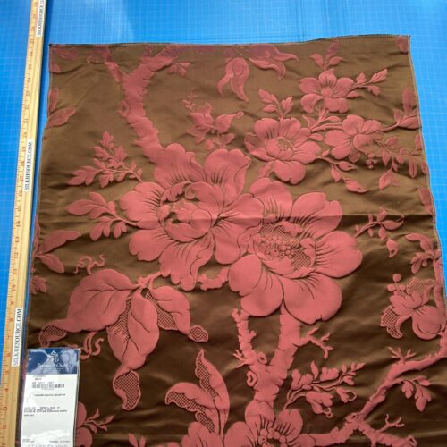 IMG_8246 49 Berkbox101 Square Silk by Tassinari and Chatel Argenson Brun Deep Red Floral Botanical Foliage MSRP USD 1200+/y