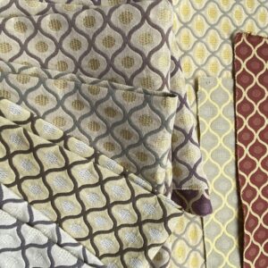 IMG_8371 1 Berkbox102 Square Jacquard by Scalamandre Castore Oro Diamond Ogee Lampas 26"x26" 10 Pieces in Different Colorways MSRP USD 300+/y