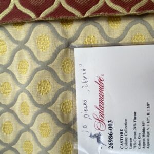 IMG_8373 1 Berkbox102 Square Jacquard by Scalamandre Castore Oro Diamond Ogee Lampas 26"x26" 10 Pieces in Different Colorways MSRP USD 300+/y