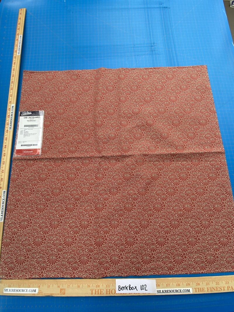 IMG_8407 10 Berkbox102 Square Jacquard by Lelievre Paris Obi Jacquard Brique Red Botanical Small Scale Texture Polyester MSRP USD300+/y
