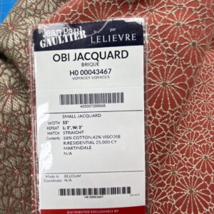 IMG_8408 10 Berkbox102 Square Jacquard by Lelievre Paris Obi Jacquard Brique Red Botanical Small Scale Texture Polyester MSRP USD300+/y
