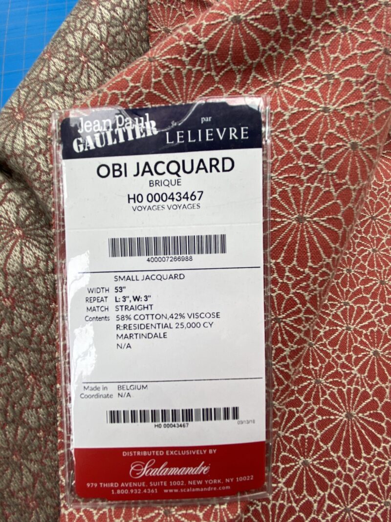 IMG_8408 10 Berkbox102 Square Jacquard by Lelievre Paris Obi Jacquard Brique Red Botanical Small Scale Texture Polyester MSRP USD300+/y