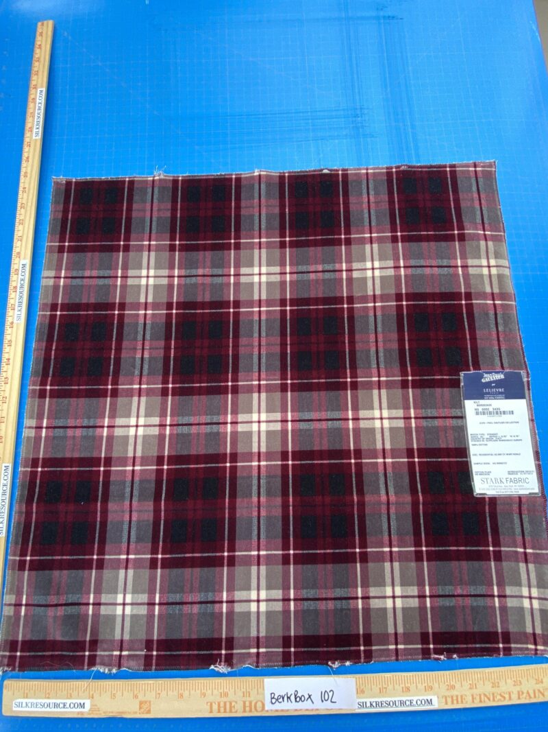 IMG_8411 11 Berkbox102 Square Jacquard by Jean Paul Gaultier Kilt Bordeaux Red White Cotton Plaid Check MSRP USD500+/y