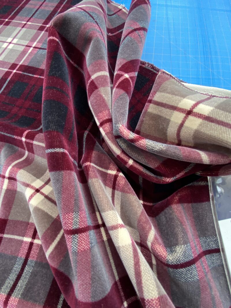 IMG_8413 11 Berkbox102 Square Jacquard by Jean Paul Gaultier Kilt Bordeaux Red White Cotton Plaid Check MSRP USD500+/y