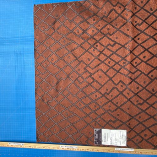IMG_8420 14 Berkbox102 Square Jacquard by Lelievre Sillon Terre de Sienne Orange Brown Diamond Ogee Lattice MSRP USD 604/y
