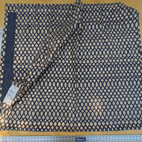 PXL_20240313_204259395 11 EV35 Length 2.5y Christian Fischbacher Indorato Royal Blue Beige Silk Print Ogee Fretwork Lattice MSRP USD700+/y