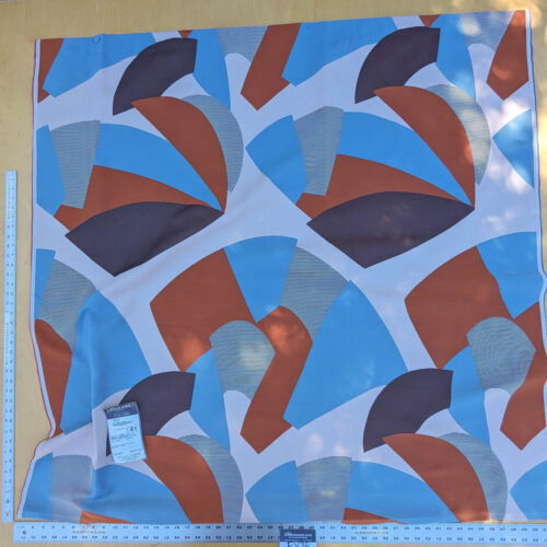 PXL_20240313_210534765 18 EV35 Length 1.4y Lelievre Paris Allure M1 Make Up Orange Blue White Gray Large Jacquard Abstract Graphic MSRP USD574/y
