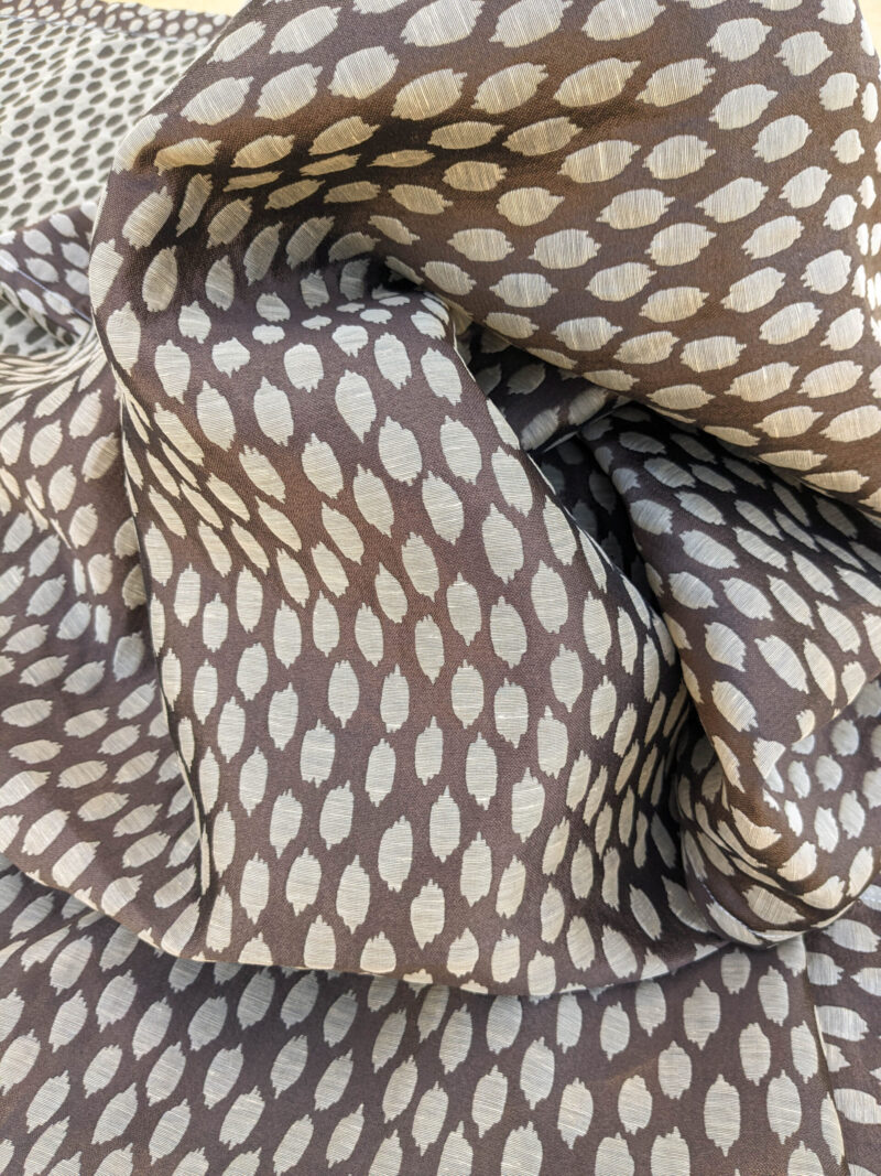 31 EV35 Length 2.5y Scalamandre Savanna Off White Brown Sheer Small Scale Dot Circle MSRP USD 300+/y