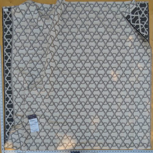 PXL_20240314_210457965 47 EV35 Length 2.8y Lelievre Ribon Argent Black Beige Jacquard Diamond Ogee Fretwork Lattice Large Jacquard MSRP USD 300+/y