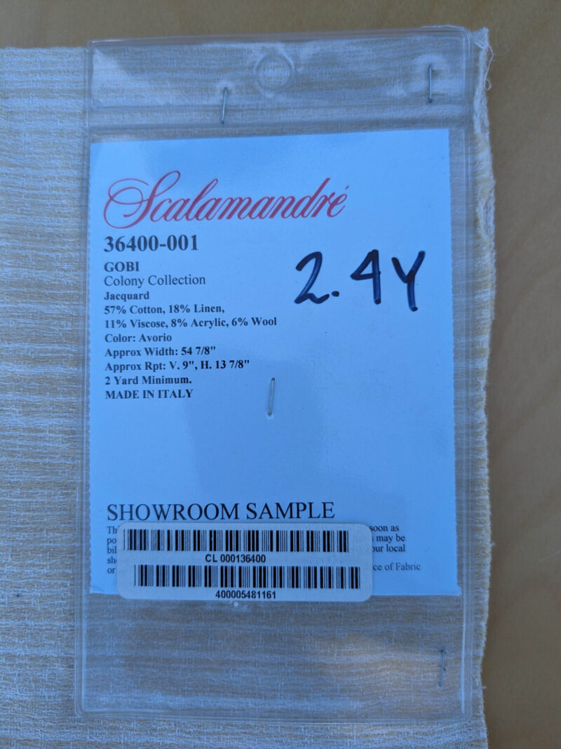 PXL_20240314_212032215 53 EV35 Length 2.4y Scalamandre Gobi Avorio Beige Small Scale Texture MSRP USD 200/y