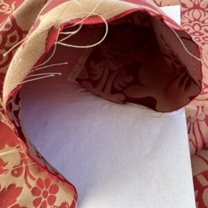 IMG_3562 Scalamandre Hayes House Red Damask Large Silk Cotton Renaissance Artichoke  MSRP USD300+/y