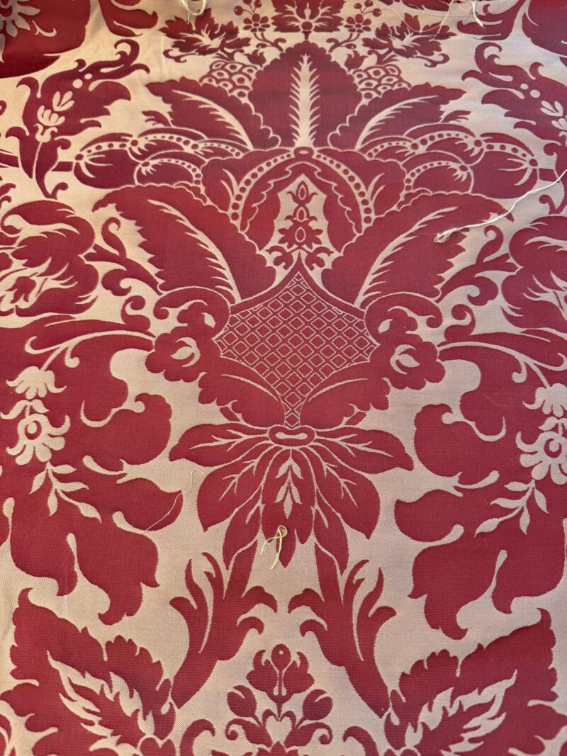 IMG_3564 Scalamandre Hayes House Red Damask Large Silk Cotton Renaissance Artichoke  MSRP USD300+/y