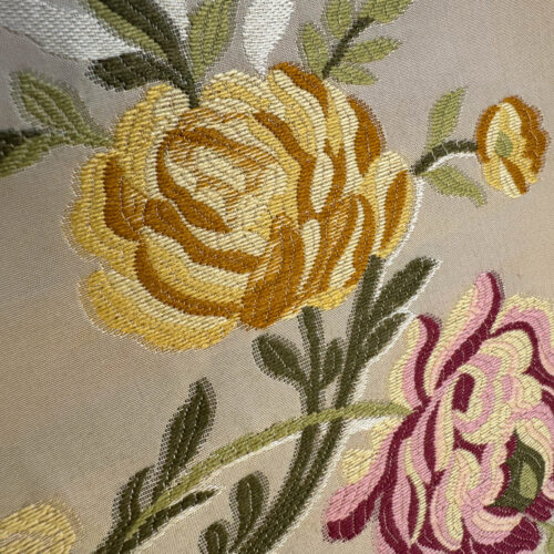 IMG_3730 0.77Yard Scalamandre Broche Lyon II Creme Silk Floral Cream Beige MSRP USD 1087/y
