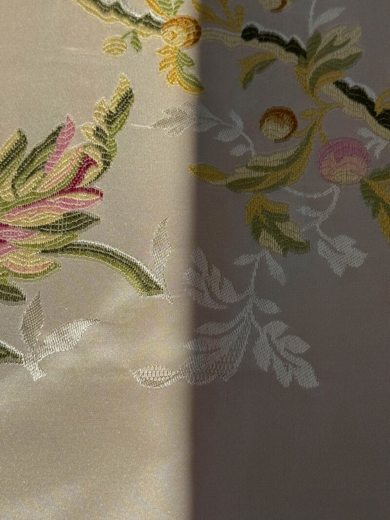 IMG_3734 1yard Scalamandre Broche Lyon II Creme Silk Floral Cream Beige MSRP USD 1087/y