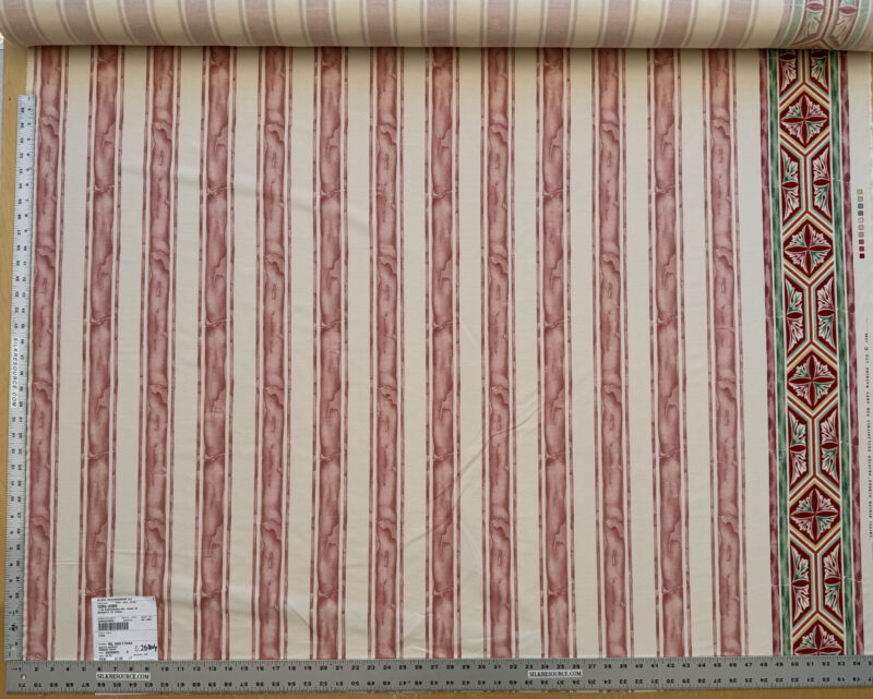 IMG_3802 Scalamandre Gritti Stripe Roman Rose Red Beige Stripe Geometric MSRP USD  216/y