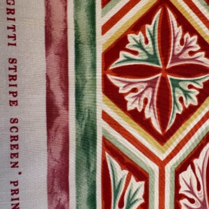 IMG_3805 Scalamandre Gritti Stripe Roman Rose Red Beige Stripe Geometric MSRP USD  216/y