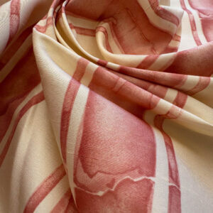 IMG_3807 Scalamandre Gritti Stripe Roman Rose Red Beige Stripe Geometric MSRP USD  216/y