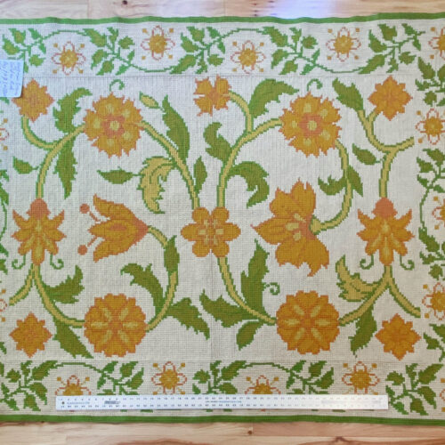 Stark Hoffman Estates Goldenrod 6'6" X 4' 11" Orange Gold Green Tulips Sunflowers Vines Foliage MSRP 50