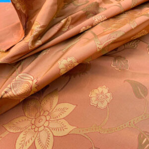 Vervain Fabricut 100% Silk Isidora Romantic Floral Damask In Clay Red Copper Gold MSRP USD 214/Y