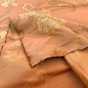 Vervain Fabricut 100% Silk Isidora Romantic Floral Damask In Clay Red Copper Gold MSRP USD 214/Y