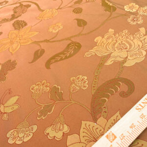 Vervain Fabricut 100% Silk Isidora Romantic Floral Damask In Clay Red Copper Gold MSRP USD 214/Y