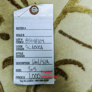 Stark Englewood Wheat 5x3' Gold Cream Silk Wool Hand-knotted Rug Modern Tulip Lotus Artichoke Crewel Flora MSRP USD 1500