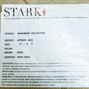 Stark Englewood Wheat 5x3' Gold Cream Silk Wool Hand-knotted Rug Modern Tulip Lotus Artichoke Crewel Flora MSRP USD 1500