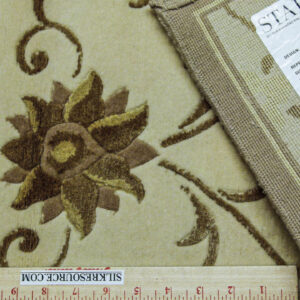 Stark Englewood Wheat 5x3' Gold Cream Silk Wool Hand-knotted Rug Modern Tulip Lotus Artichoke Crewel Flora MSRP USD 1500