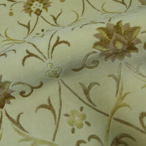 Stark Englewood Wheat 5x3' Gold Cream Silk Wool Hand-knotted Rug Modern Tulip Lotus Artichoke Crewel Flora MSRP USD 1500