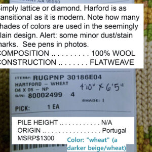 P1110559 Stark Hartford Wheat 4'10" X 6' 5" Wool Flat Weave Rug Gold Wheat Green Yellow Spring! MSRP USD 1300