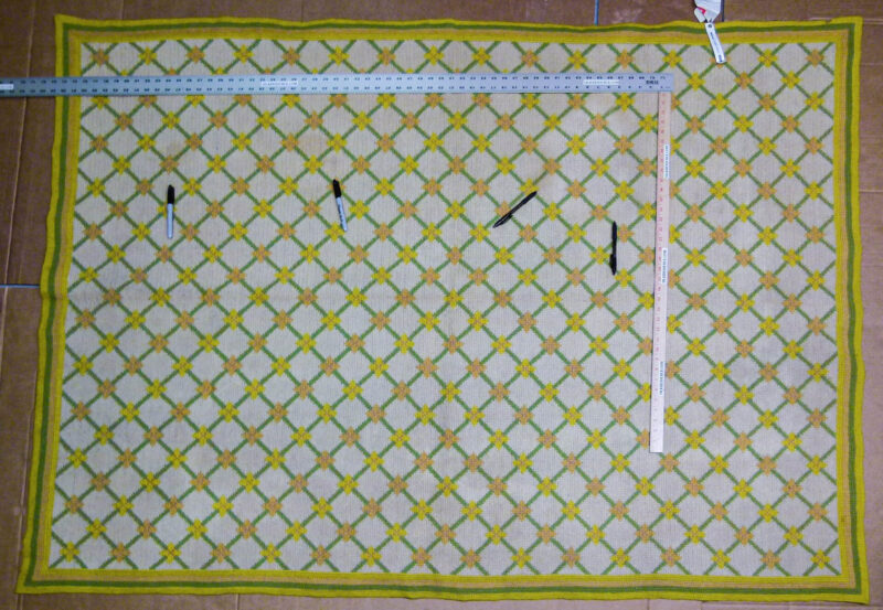 P1110563 Stark Hartford Wheat 4'10" X 6' 5" Wool Flat Weave Rug Gold Wheat Green Yellow Spring! MSRP USD 1300