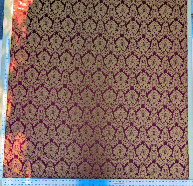 PXL_20240227_230206022 High End Veranda Renaissance Damask 100% Silk Red and Gold