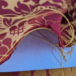 PXL_20240227_230253662 High End Veranda Renaissance Damask 100% Silk Red and Gold