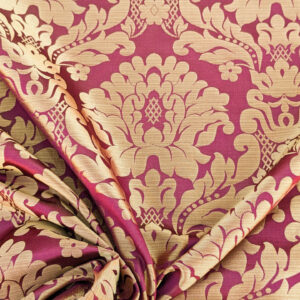 PXL_20240227_230321394 High End Veranda Renaissance Damask 100% Silk Red and Gold