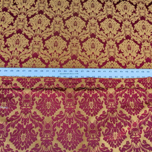 PXL_20240227_230356186 High End Veranda Renaissance Damask 100% Silk Red and Gold
