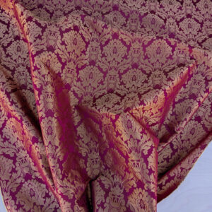 PXL_20240227_230500709 High End Veranda Renaissance Damask 100% Silk Red and Gold