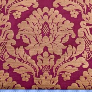 PXL_20240227_230614647 High End Veranda Renaissance Damask 100% Silk Red and Gold